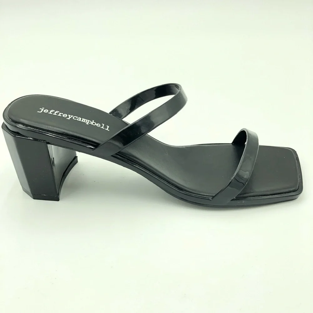 NWOT Black Jeffrey Campbell Jamm-3 Jelly Slide Sandal Heels Size 10